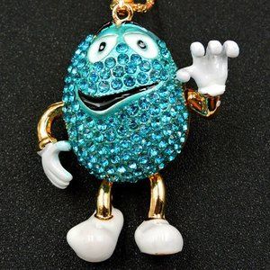 Aqua Crystal mm Candy Pendant Necklace